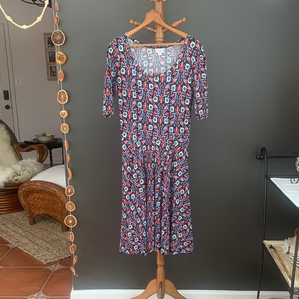 LuLaRoe Multicolor Floral Midi Dress